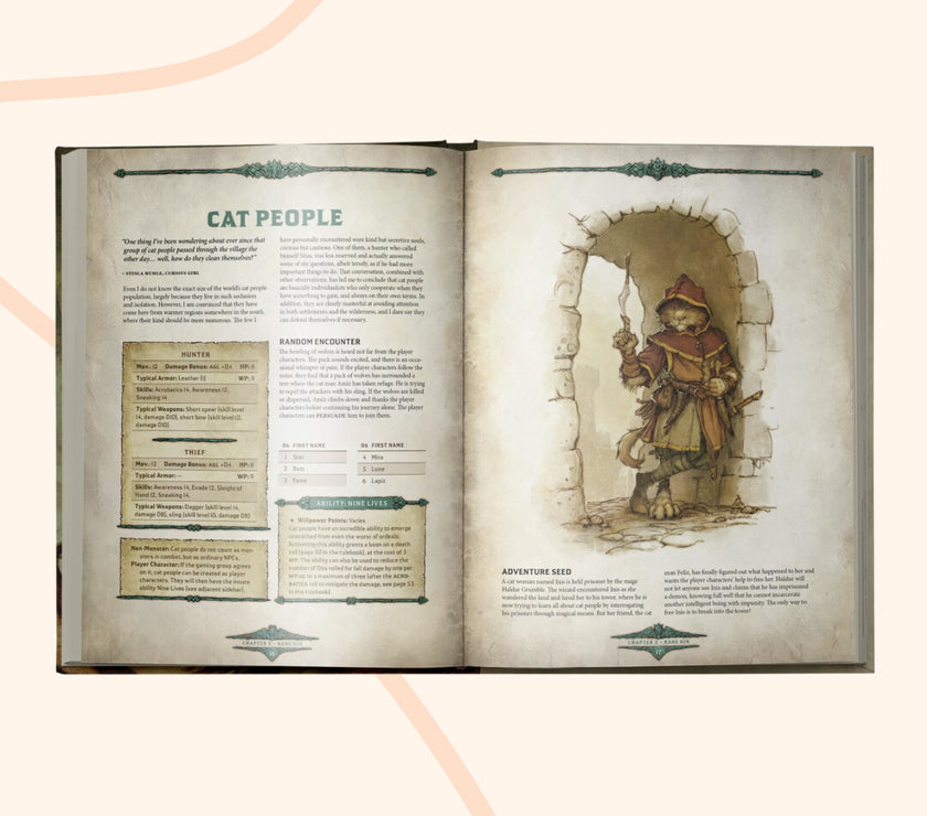 Dragonbane Bestiary inner preview, Cat people