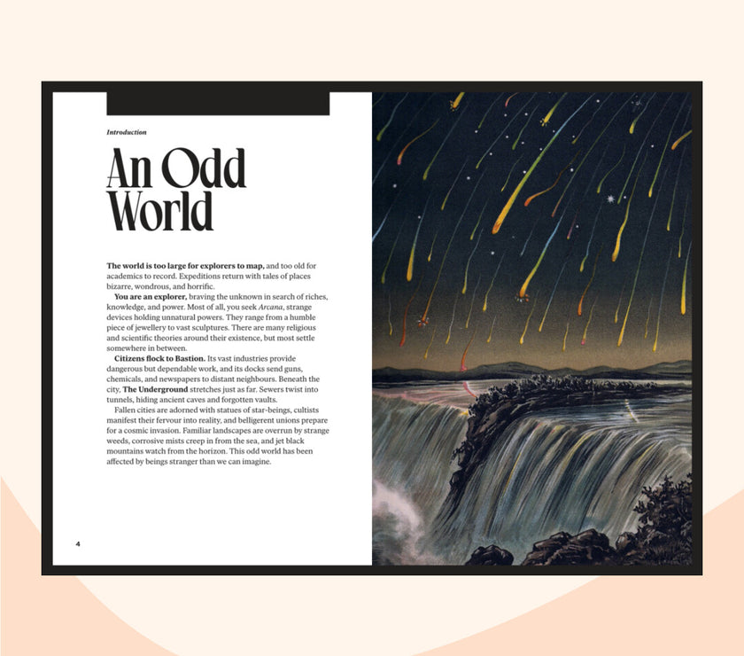 Into the odd, example page, An odd world