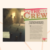 Orbital Blues, example page, The crew