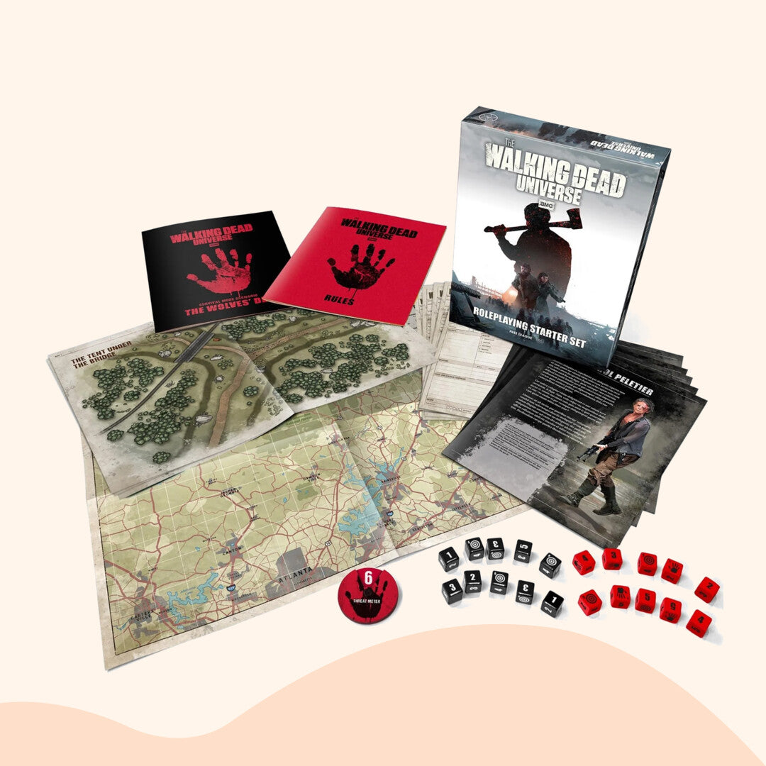 The Walking Dead TTRPG Starter Set content