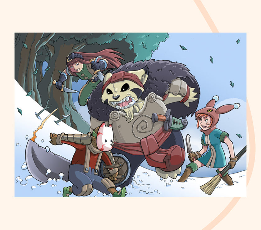 The magical Land of Yeld RPG front art attacking
