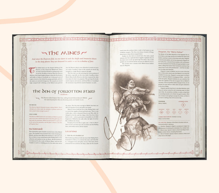 The one ring, Moria, example page, The Mines
