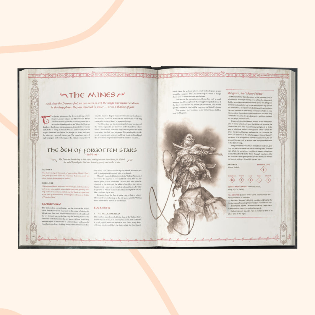 The one ring, Moria, example page, The Mines
