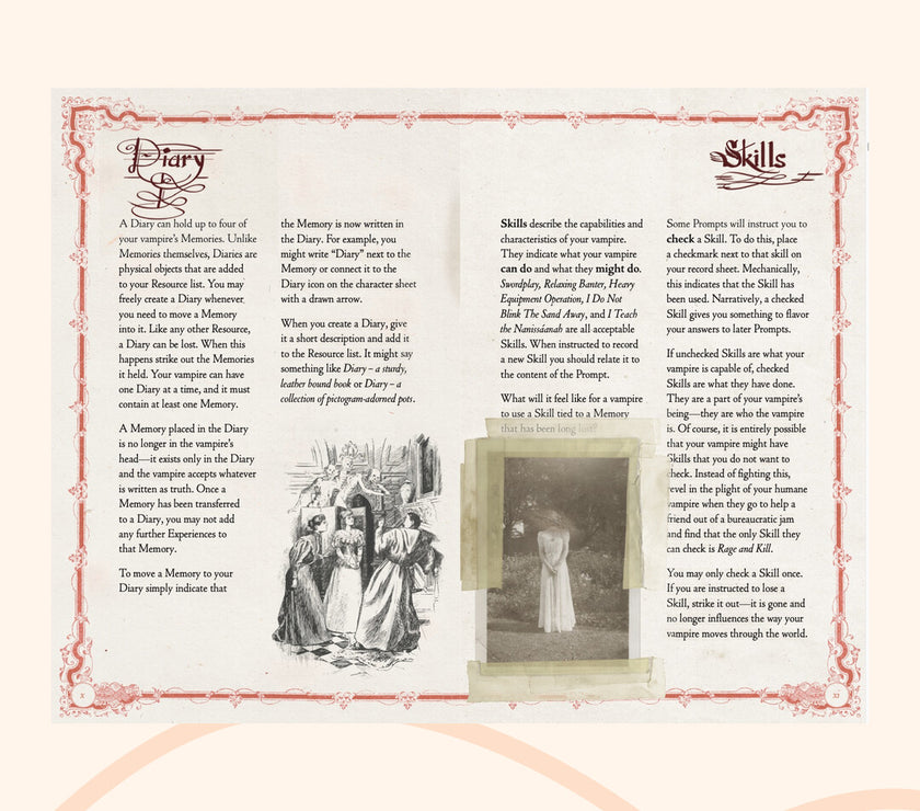 Thousand Year Old Vampire, example page, Skills