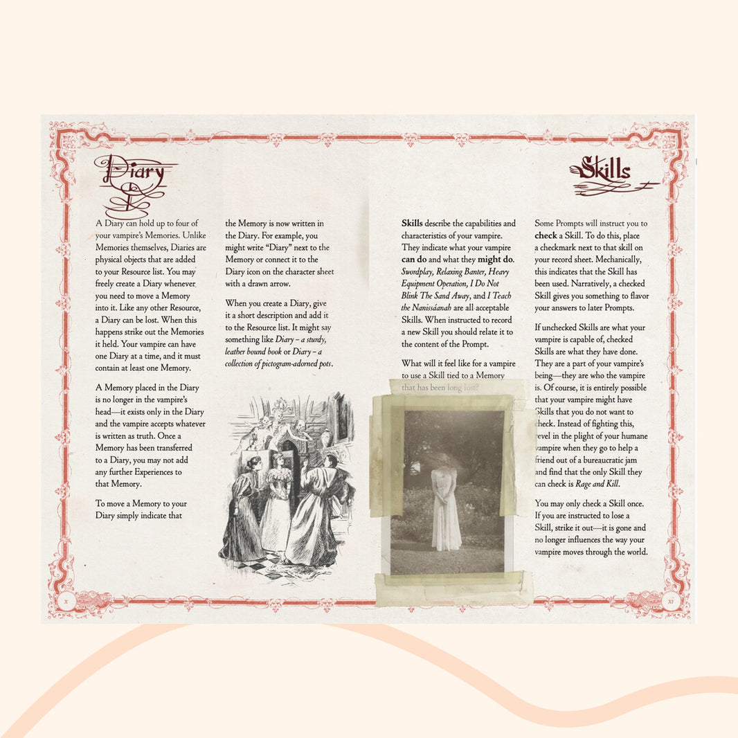 Thousand Year Old Vampire, example page, Skills