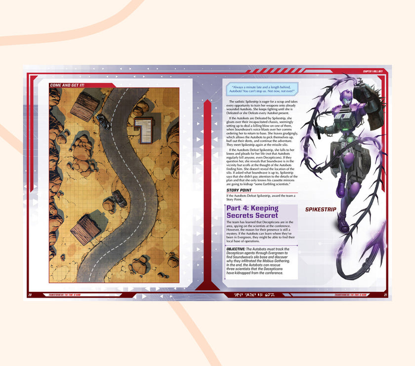 Transformers RPG The time is now, inside preview, Spikestrip