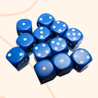 Chessex opaque set d6 dobbelstenen blauw wit
