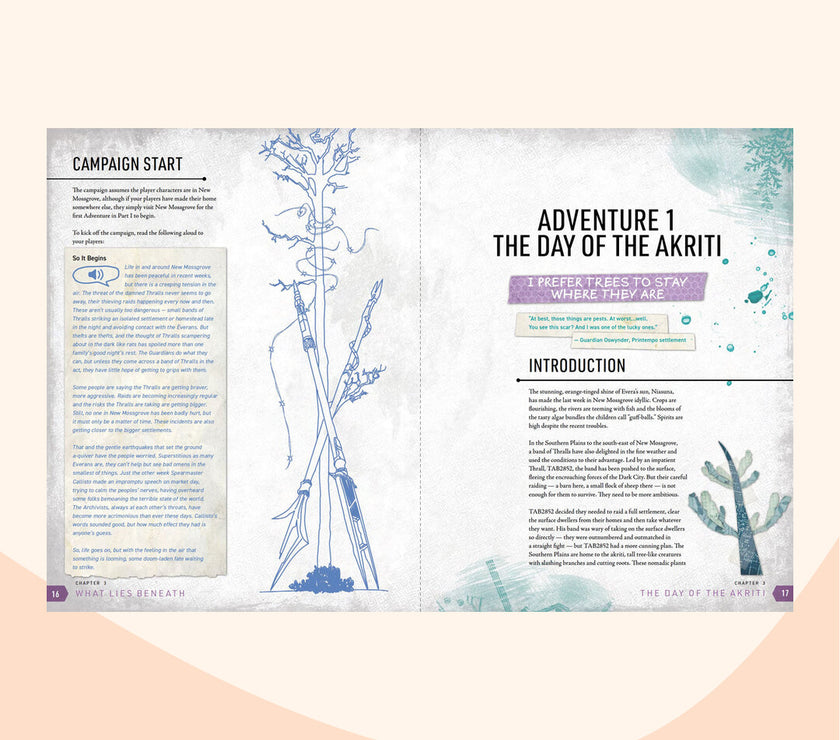 Dreams and machines, Echoes of an ancient enemy, example page, Campaign Start