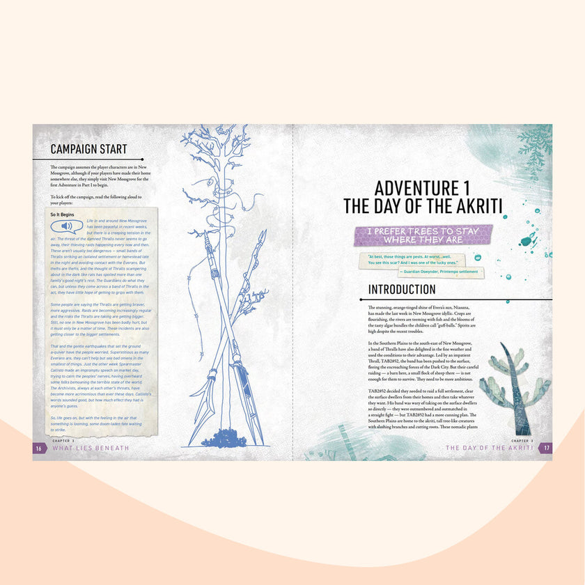 Dreams and machines, Echoes of an ancient enemy, example page, Campaign Start