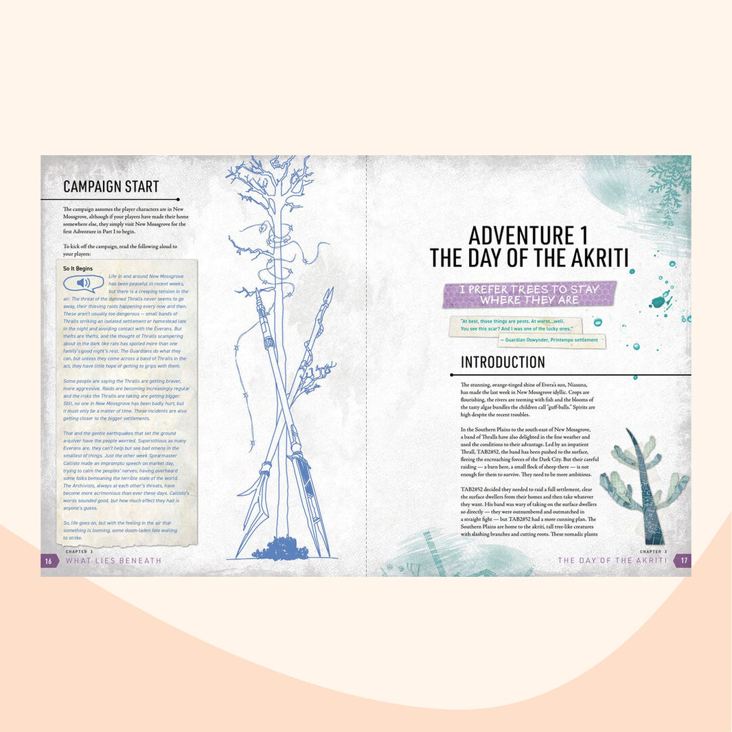 Dreams and machines, Echoes of an ancient enemy, example page, Campaign Start